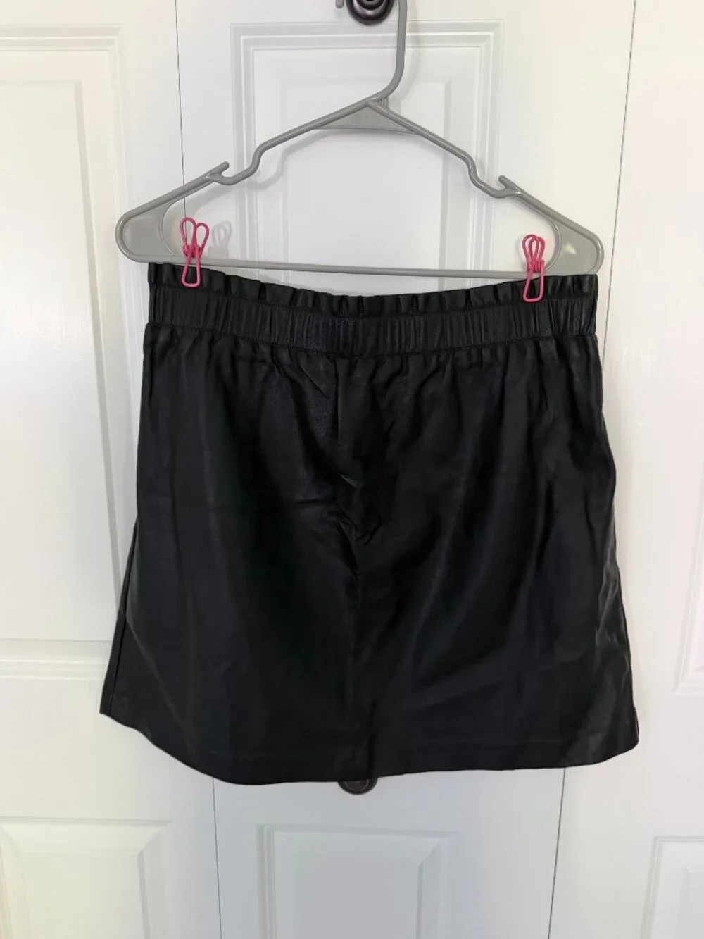 LOFT Black Faux Leather Skirt - Petite Large